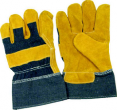 OEM style premium mechanic work labor gloves with A-B leather double palm 10.5''