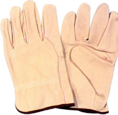 China hot selling top quality low price  pig grain leather construction industrial driver working safety gloves