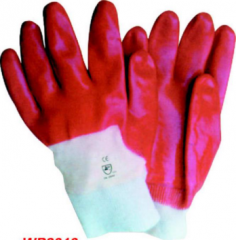 RED PVC PALM COATED GLOVES
