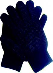 SEAMLESS GLOVES WITH PVC DOTS BOTH SIDES NAVY