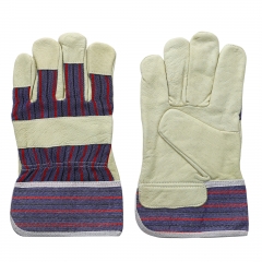 PIG GRAIN FULL PALM WITH STRIPE BACK AND PASTED CUFF,10.5"