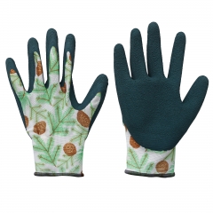 Garden gloves, printing  Polyester,latex foam dipped