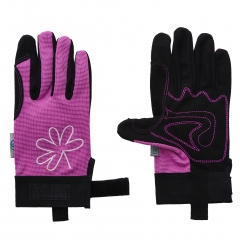 Mechanics gloves, breathable  Synthetic suede leather,padded  Polyester/spandex back,elastic  Band cuff with movable tab velcro  Closure.
