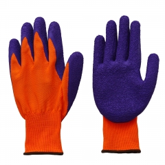 Orange T/C shell, purple latex  Coated, crinkle finish